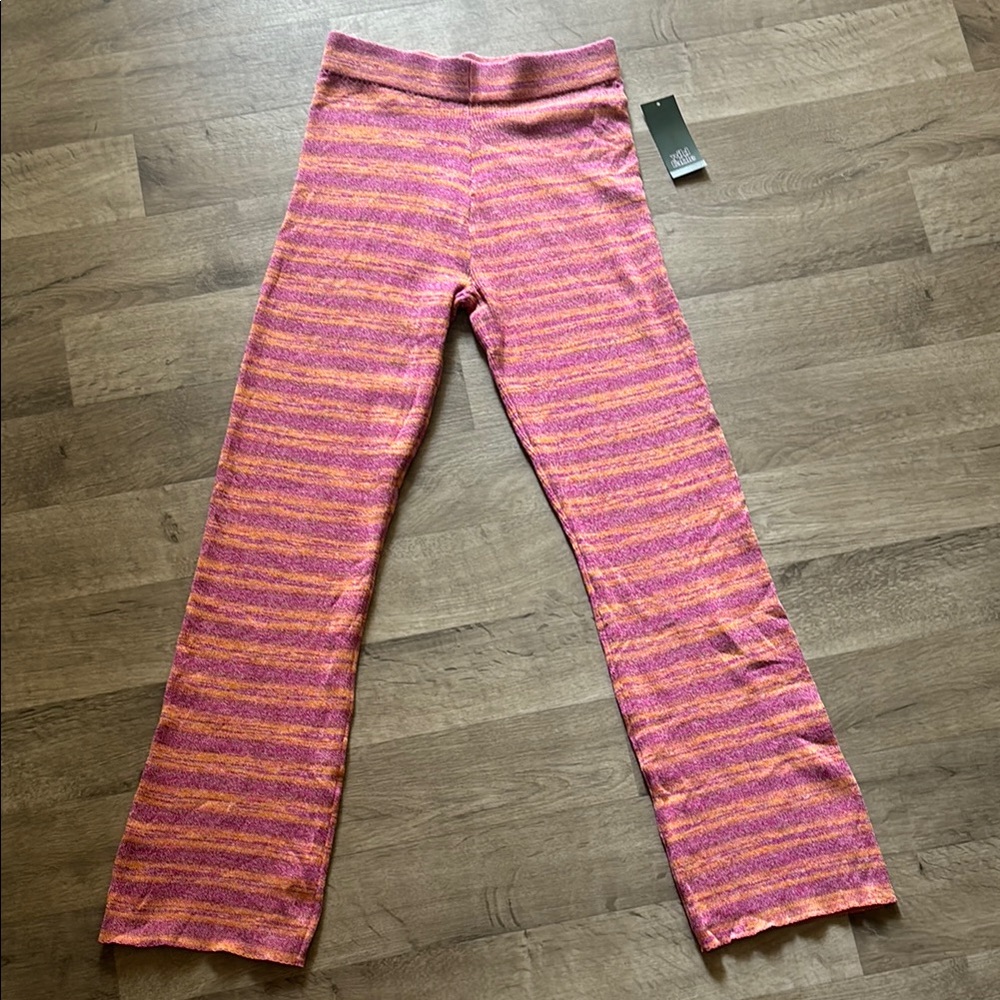 Striped Pink and Orange Women’s Leggings